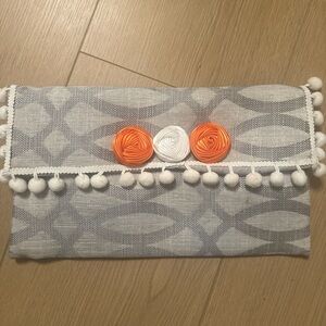 & Other Stories Gray and Orange Clutch